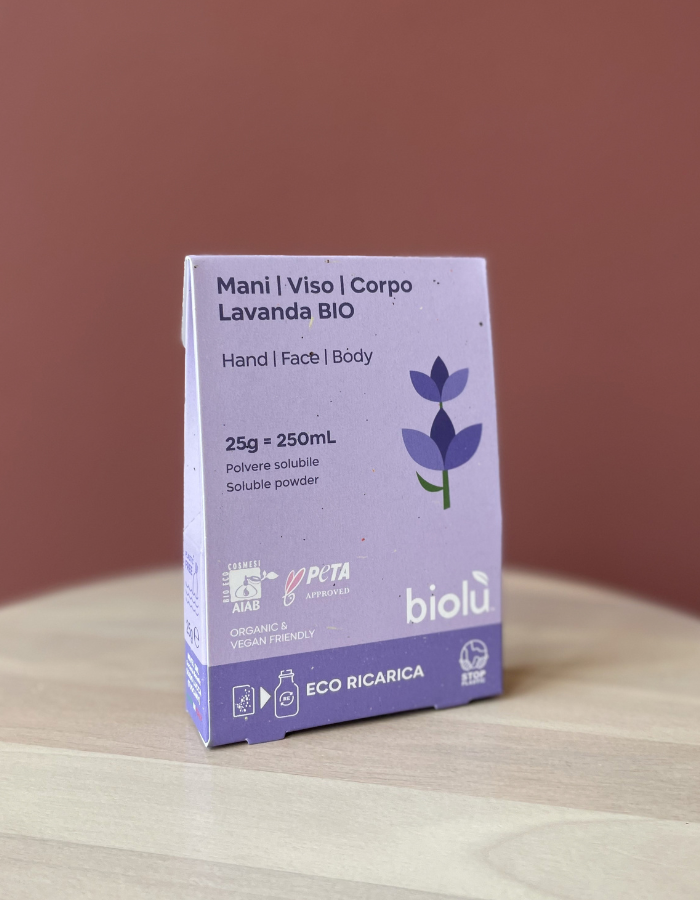DETERGENTE SOLUBILE mani-viso-corpo Lavanda Bio