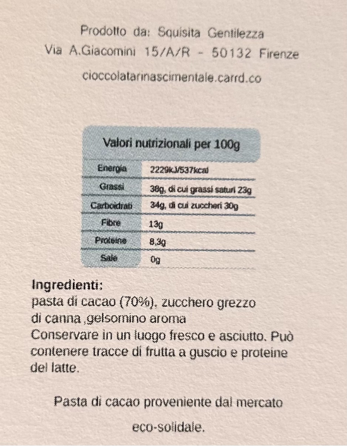 CIOCCOLATA  al GELSOMNINO
