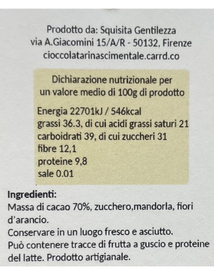 CIOCCOLATA RINASCIMENTALE Lo Sposalizio