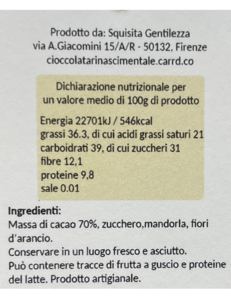 CIOCCOLATA RINASCIMENTALE Lo Sposalizio