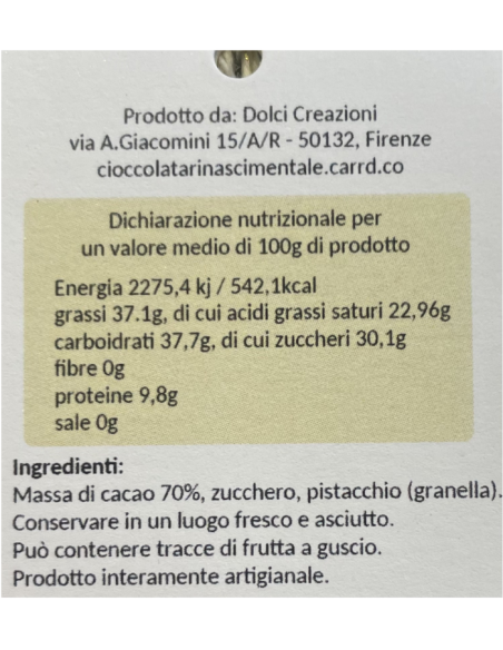 CIOCCOLATA RINASCIMENTALE al Pistacchio