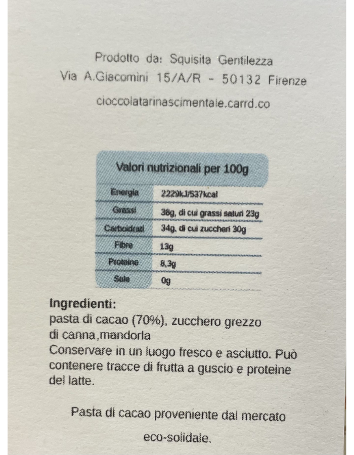 CIOCCOLATA RINASCIMENTALE alla Mandorla