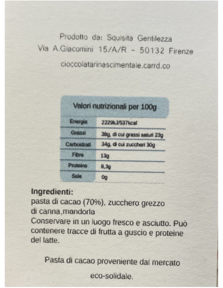 CIOCCOLATA RINASCIMENTALE alla Mandorla