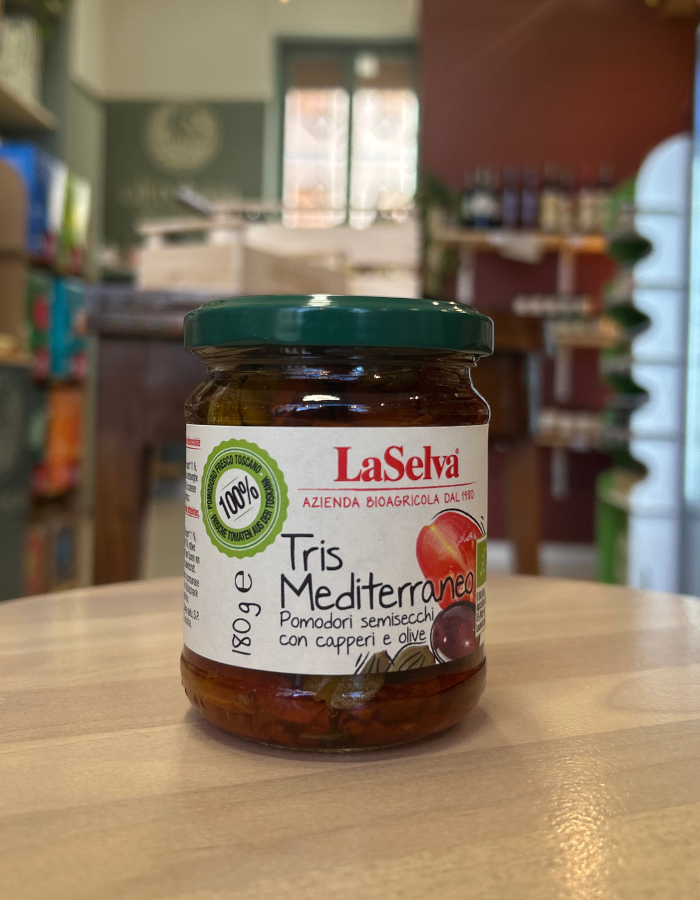 TRIS MEDITERRANEO pomodori, capperi e olive